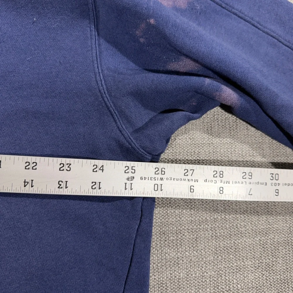Jordan Sweatshirt Mens Large Navy Blue Fair Bleach Stained Jumpman Logo Crewneck